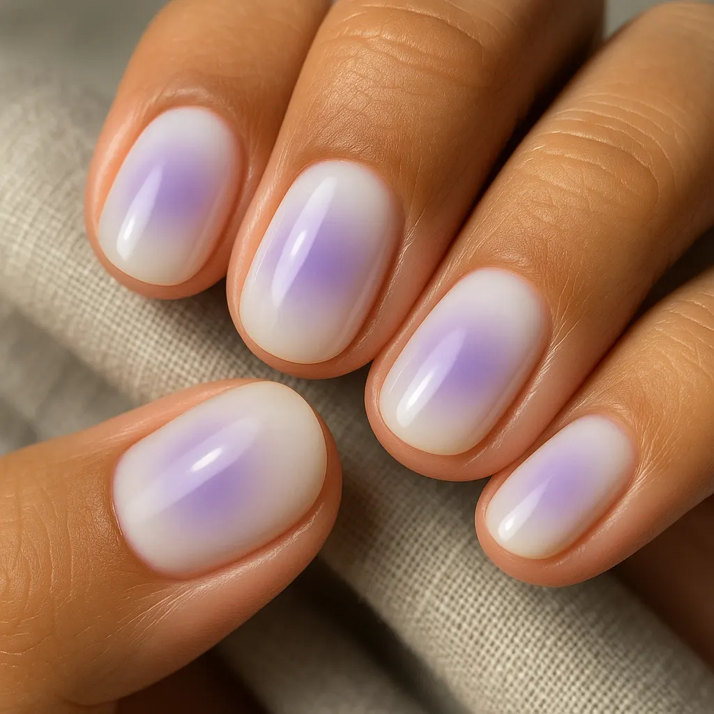 Purple aura on milky white