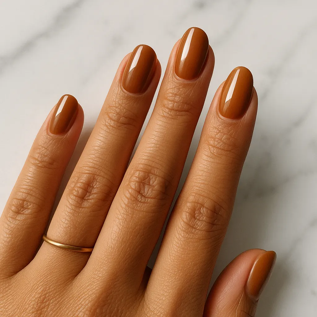 Caramel brown oval